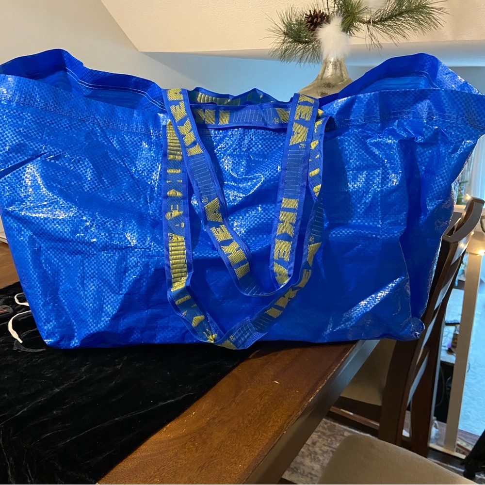 Ikea Blue Frakta Utility Shopping Tote Bag Large